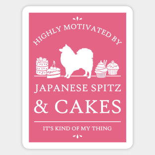 Highly Motivated by Japanese Spitz and Cakes - V2 Sticker